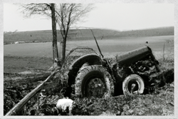 Tractor falls into a sinkhole